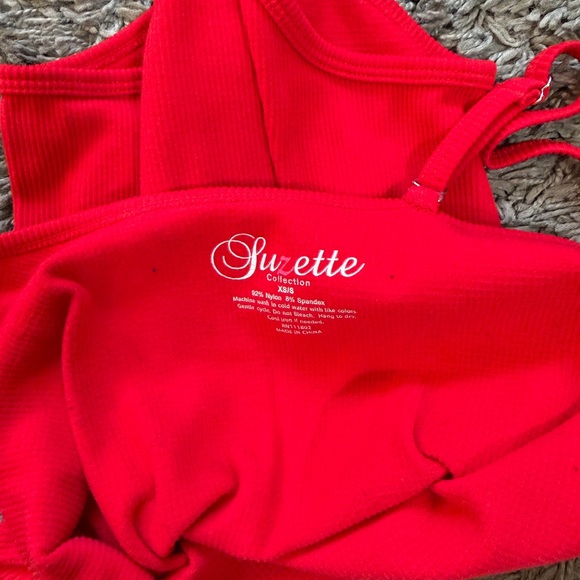 Red Ribbed Bodysuit - Picture 3 of 3